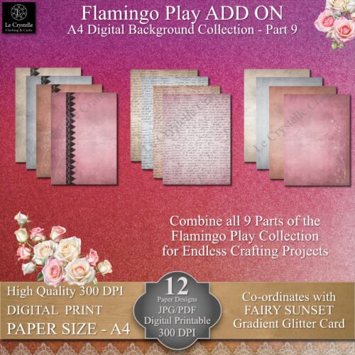 A4 Sunset Flamingo Play Dal ADD ON Background Collection Part 9