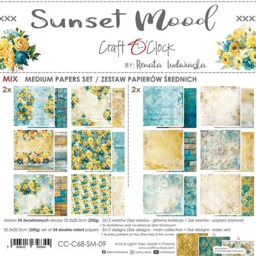 Sunset Mood 8x8 Mixed Set Papers