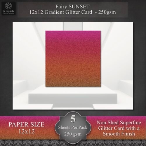 Fairy Sunset Gradient Glitter Card Pack - 5 Pk