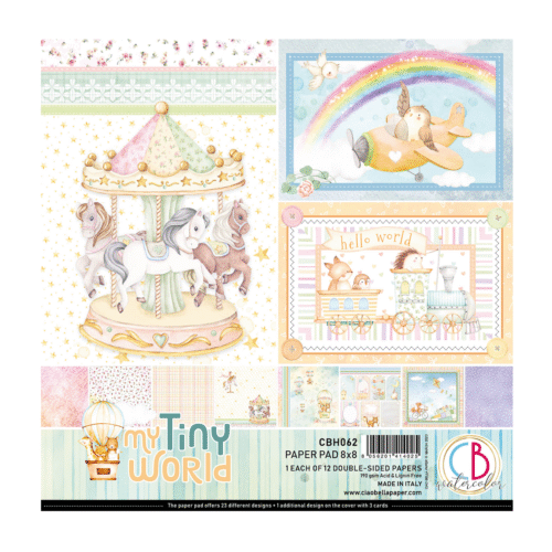 My Tiny World Paper Pad 8"x8" 12/Pkg