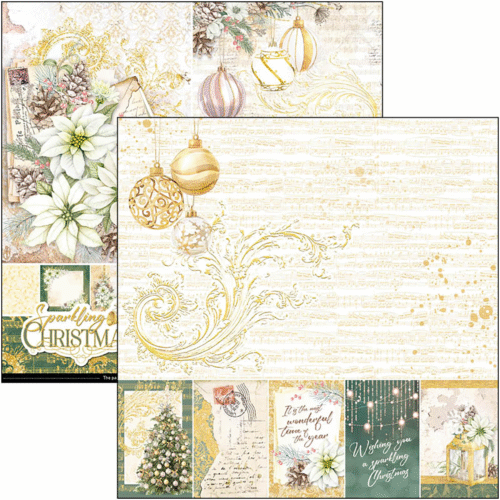 Sparkling Christmas Paper Pad 8"x8" 12/Pkg - Image 2