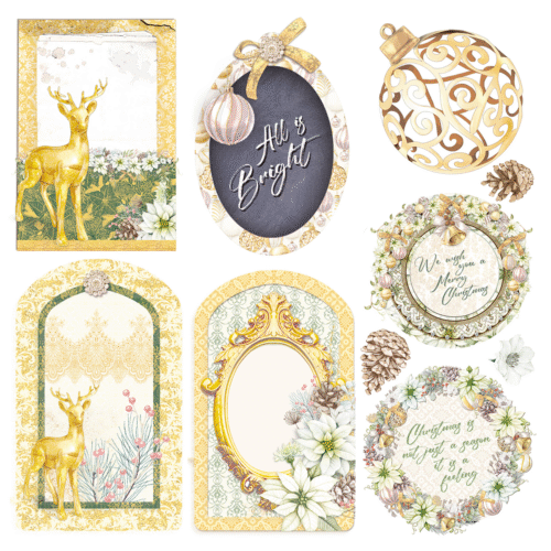 Sparkling Christmas Vellum Fussy Cut 6"x6" 6/Pkg - Image 3