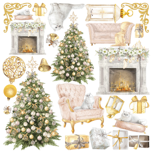 Sparkling Christmas Vellum Fussy Cut 6"x6" 6/Pkg - Image 6