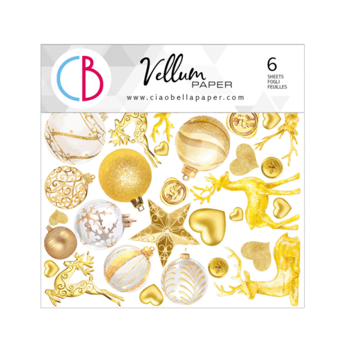 Sparkling Christmas Vellum Fussy Cut 6"x6" 6/Pkg