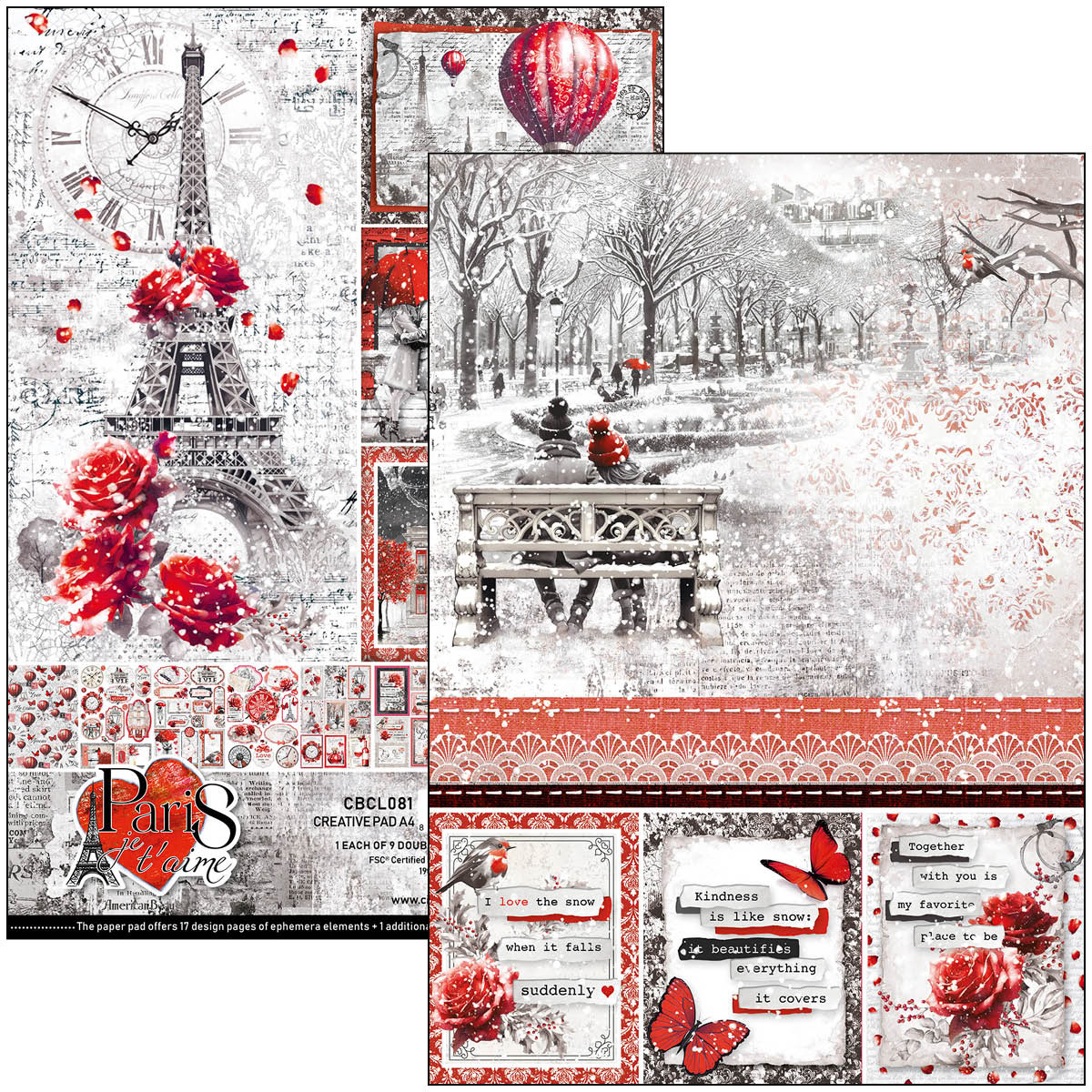 Paris Je t’aime Creative Pad A4 9/Pkg - Image 2
