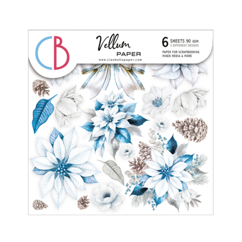 Elegance of Blue Vellum Fussy Cut 6"x6" 6/Pkg