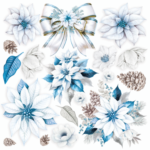 Elegance of Blue Vellum Fussy Cut 6"x6" 6/Pkg - Image 2