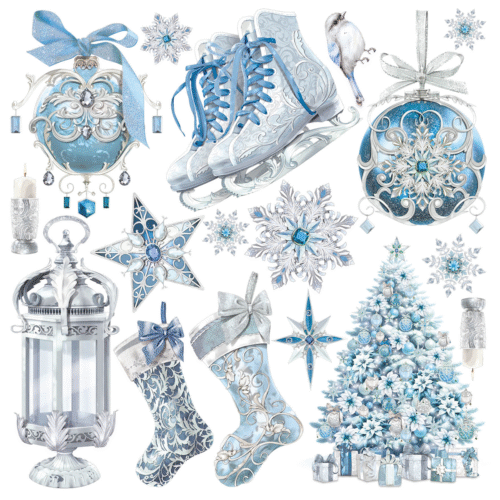 Elegance of Blue Vellum Fussy Cut 6"x6" 6/Pkg - Image 5