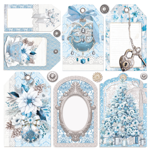 Elegance of Blue Vellum Fussy Cut 6"x6" 6/Pkg - Image 7