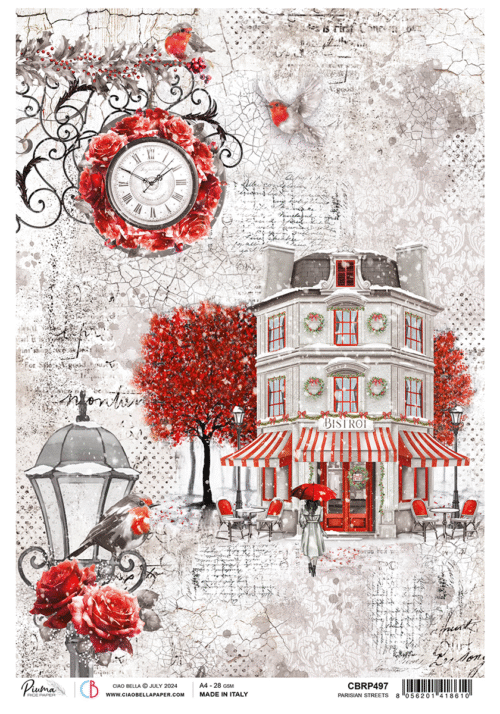 Paris Je t’aime Rice Paper A4 Parisian Streets