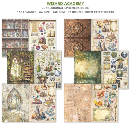 Wizard Academy Ephemera Book A4 32/Pkg - Image 2