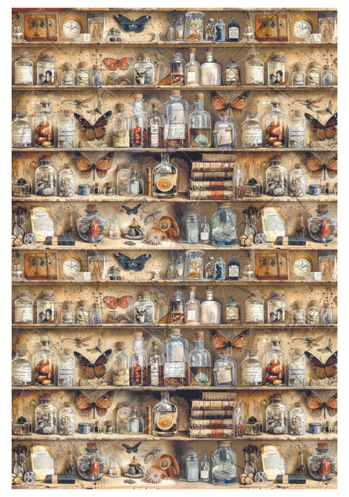 Rice Paper A4 MIXED 4/Pkg Cabinet of curiosites - Image 2
