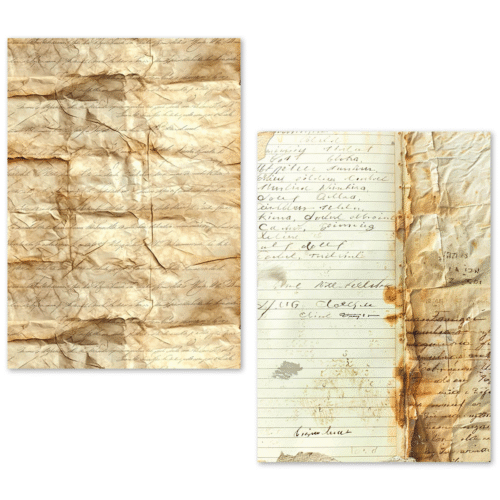 A5 Tissue Paper Set – 24 Sheets Vintage Manuscript - Image 3