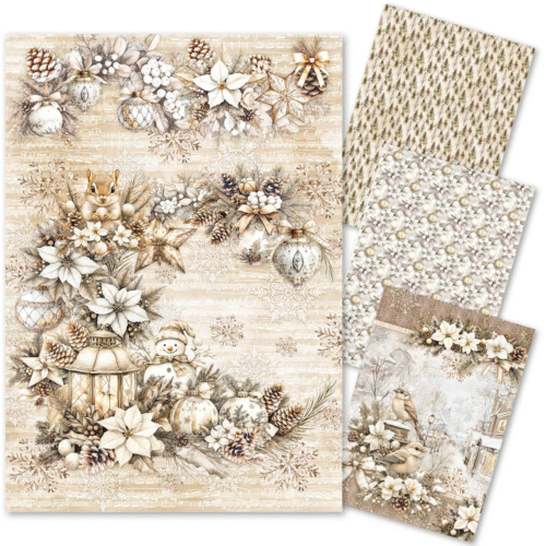 Winter Season Rice Paper A4 MIXED 4/Pkg