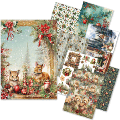 Hot Cocoa & Holly Rice Paper A5 MIXED 8/Pkg