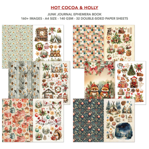 Ephemera Book Hot Cocoa & Holly A4 32/Pkg - Image 2