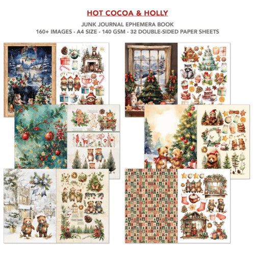 Ephemera Book Hot Cocoa & Holly A4 32/Pkg - Image 3