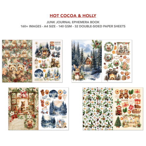 Ephemera Book Hot Cocoa & Holly A4 32/Pkg - Image 4