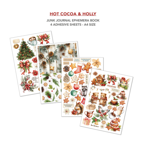 Ephemera Book Hot Cocoa & Holly A4 32/Pkg - Image 5