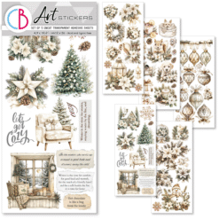 Winter Season Art Stickers transparent adhesive sheets 5/Pkg