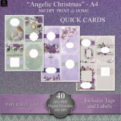 Alternative view of Angelic Christmas Quick Cards Digital Paper Collection