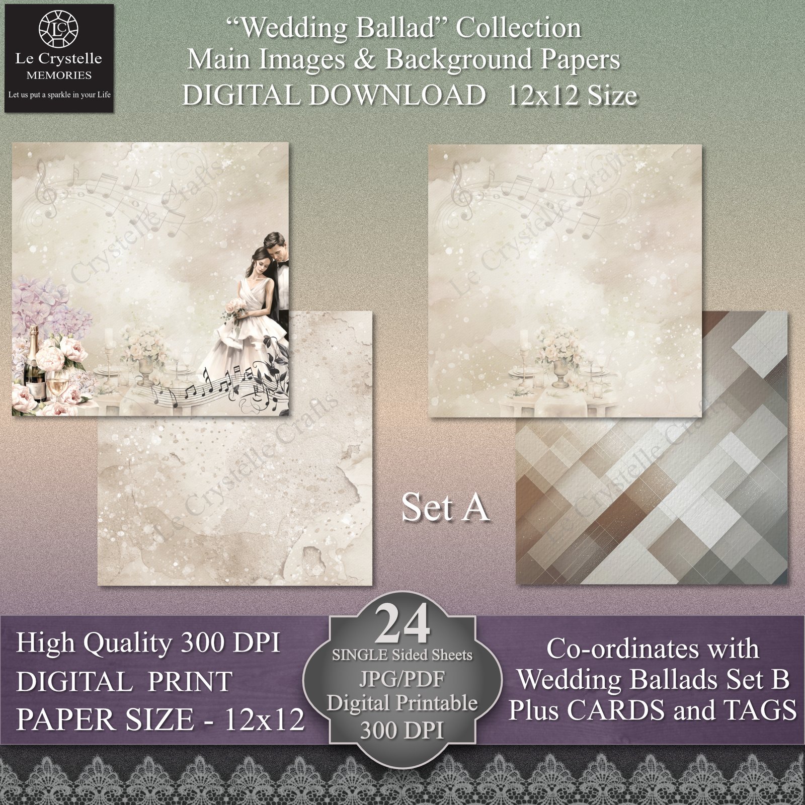Wedding Ballad Set A 12x12 - Image 2