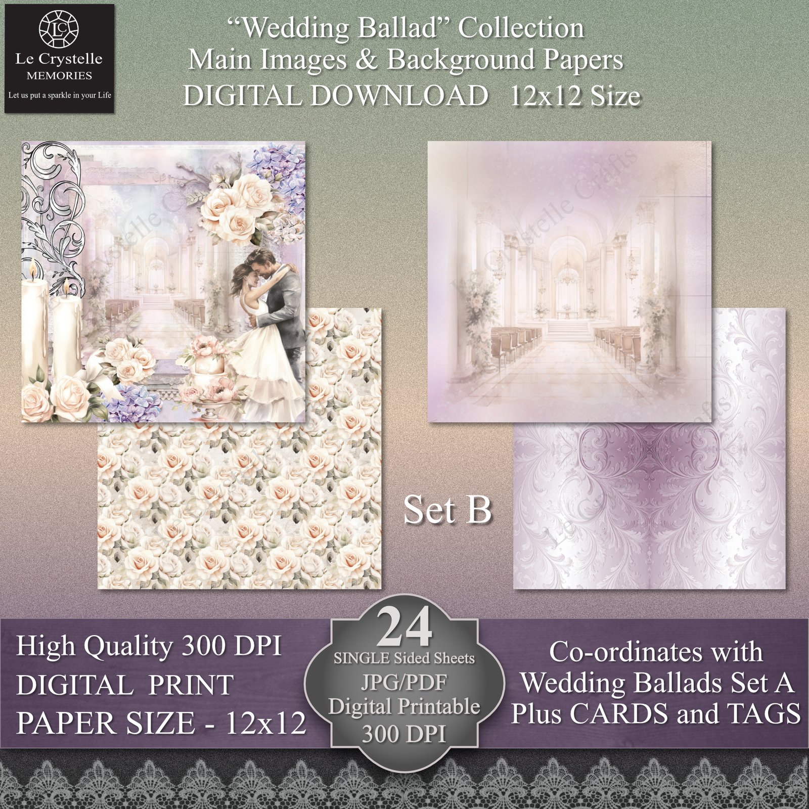 Wedding Ballad Set B 12x12 - Image 2