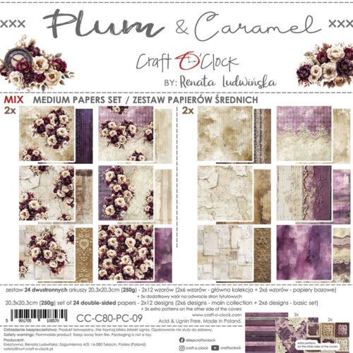 Plum and Caramel 8x8 Mixed Set Papers
