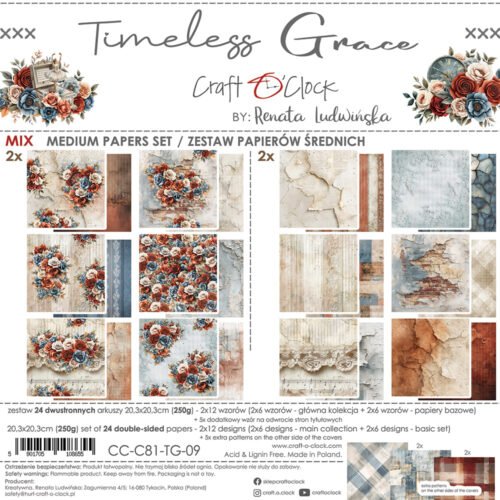 Timeless Grace 8x8 Mixed Set Papers