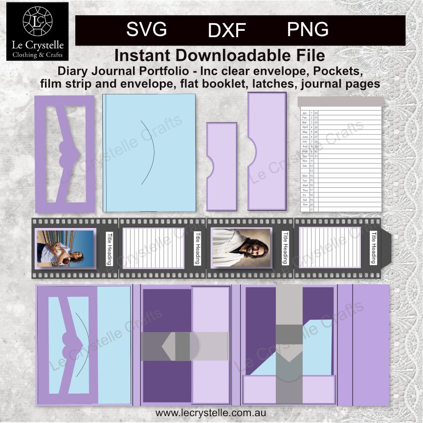 A Diary Journal Portfolio Cut File
