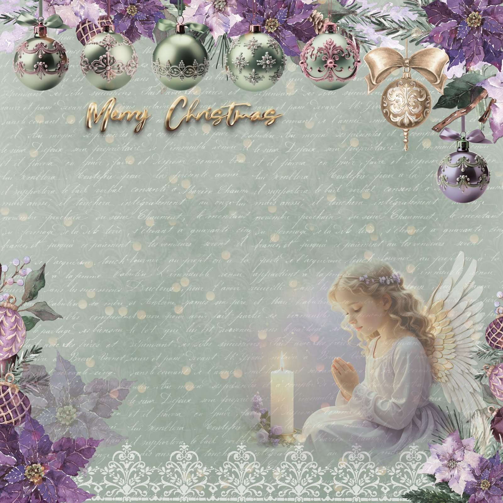 Angelic Christmas Digital Paper Collection - Image 26