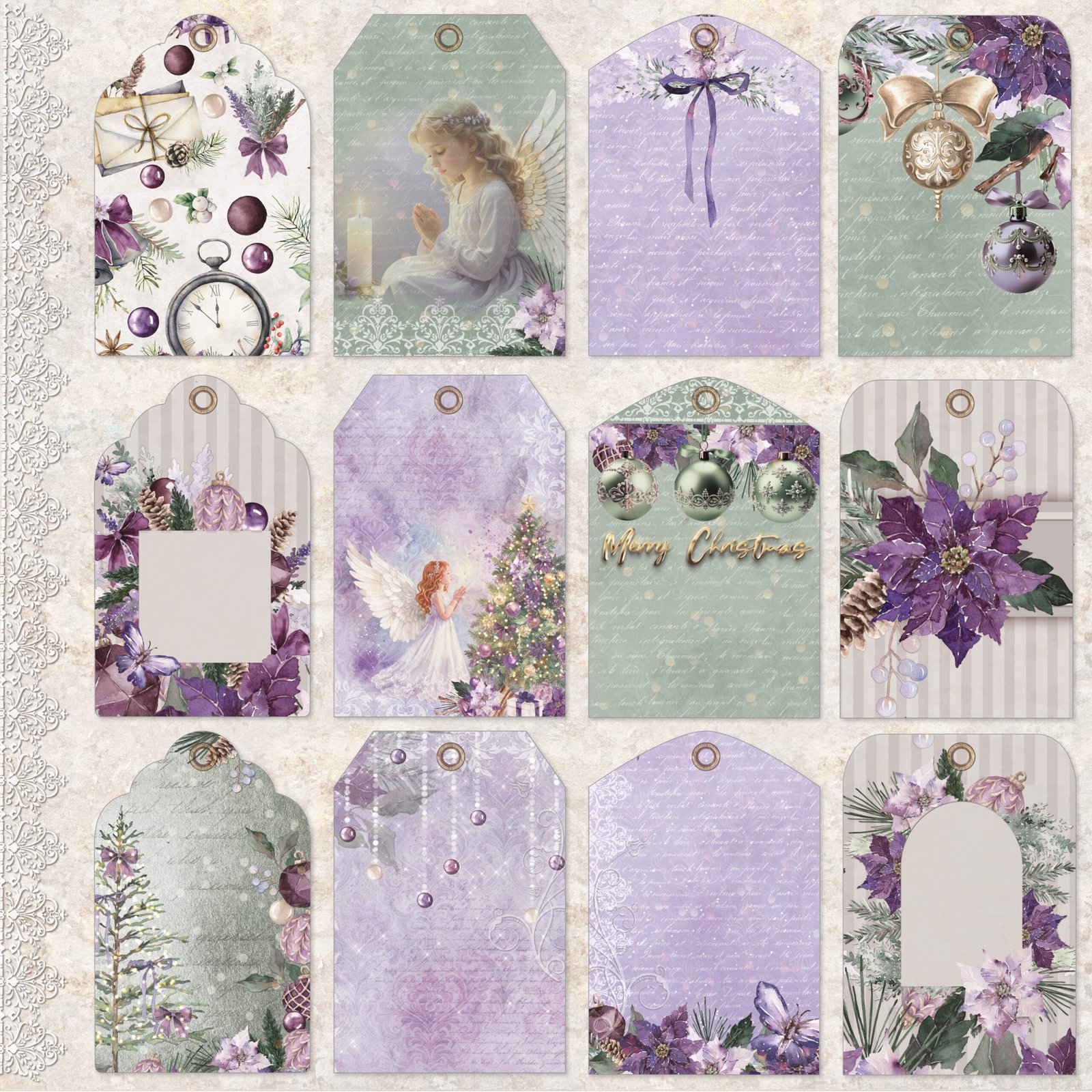 Angelic Christmas Digital Paper Collection - Image 29