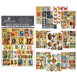 Mixed Media Stickers - Scratched Labels   Pack of 10