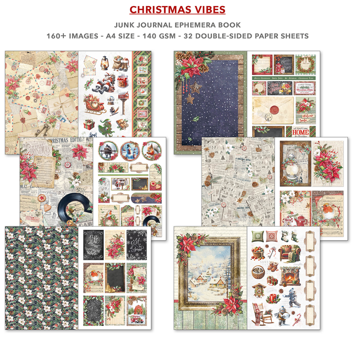 Ephemera Book Christmas Vibes A4 32/Pkg - Image 2