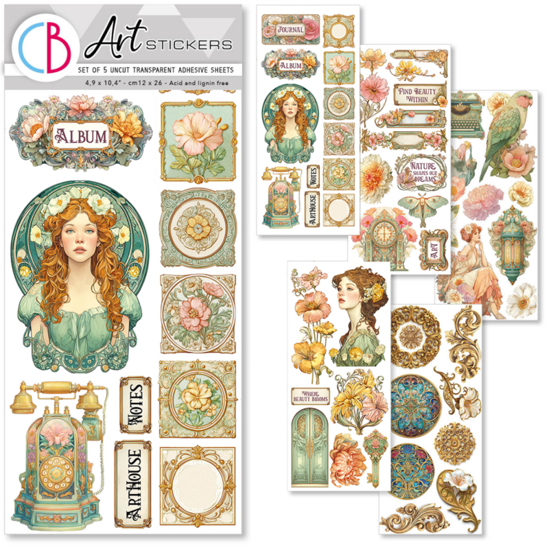 Artemis Art Stickers transparent adhesive sheets 5/Pkg - DownUnder ...
