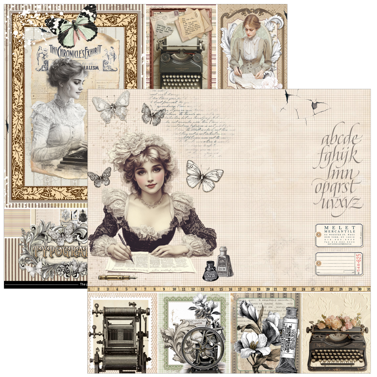 Typographic Paper Pad 12"x12" 12/Pkg - Image 2