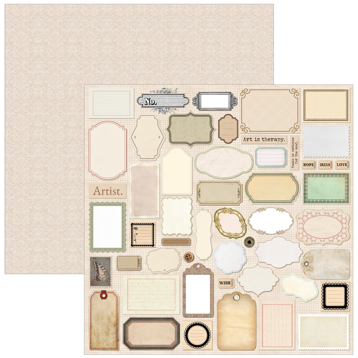 Typographic Paper Pad 12"x12" 12/Pkg - Image 9