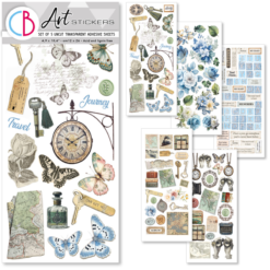 Eastern Journey Art Stickers transparent adhesive sheets 5/Pkg