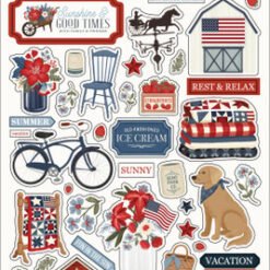 American Summer Monster Puffy Stickers