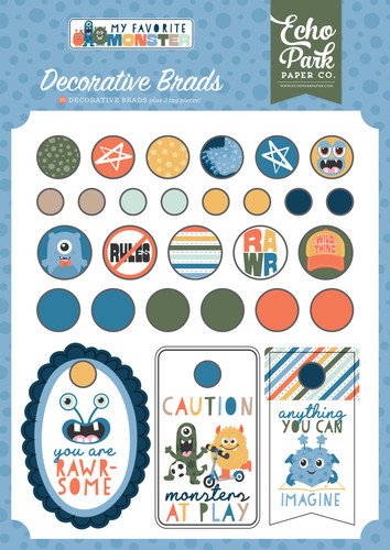 My Favourite Monster Decorative Brads