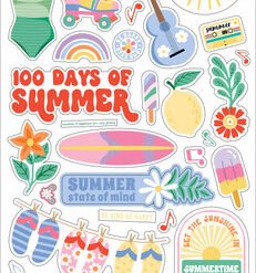 Our Groovy Summer 6x13 Chipboard Accents