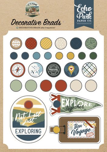 It's Time to Travel Decorative Brads