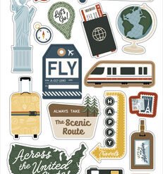 It's Time to Travel 6x13 Chipboard Accents