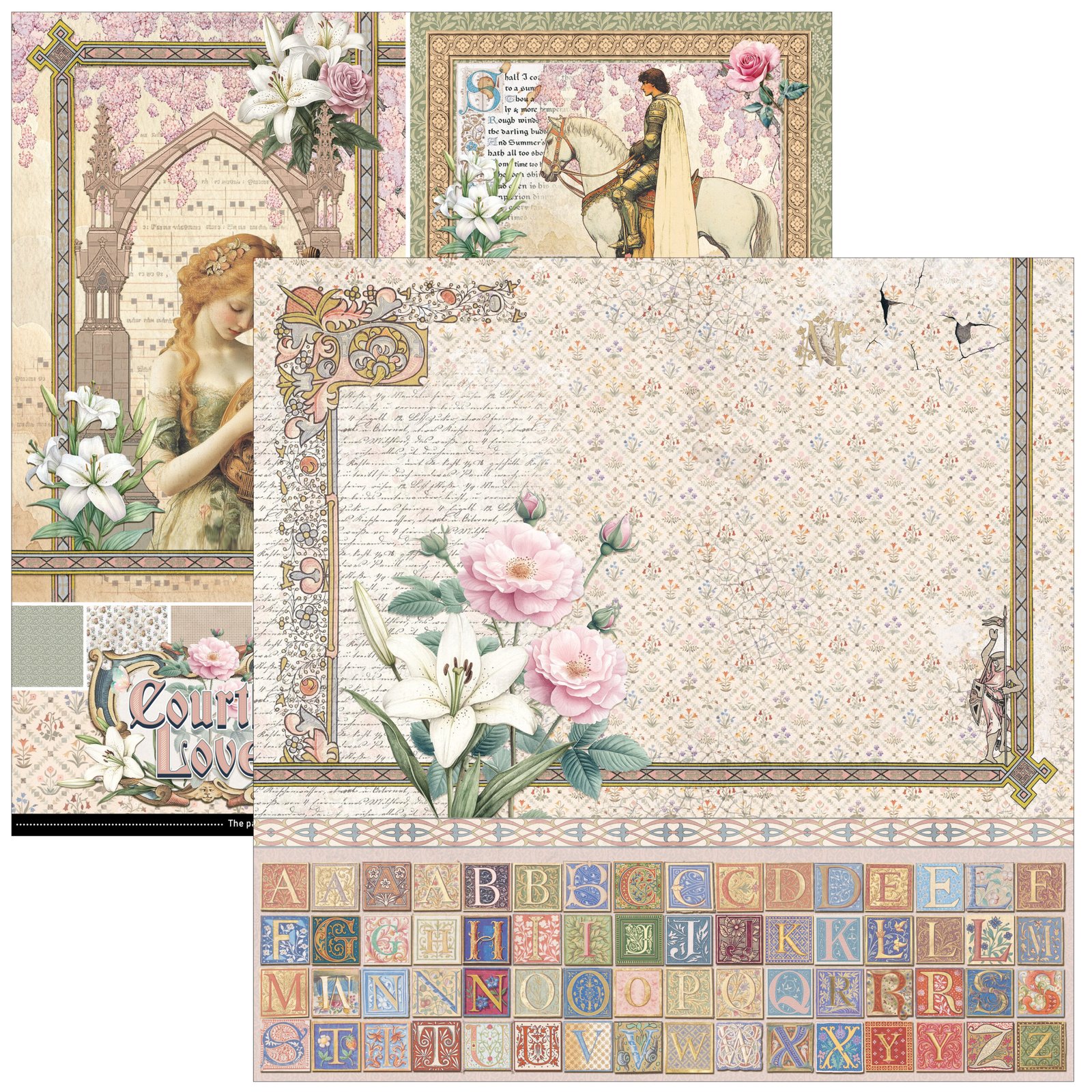 Courtly Love Patterns Pad 12"x12" 8/Pkg - Image 2