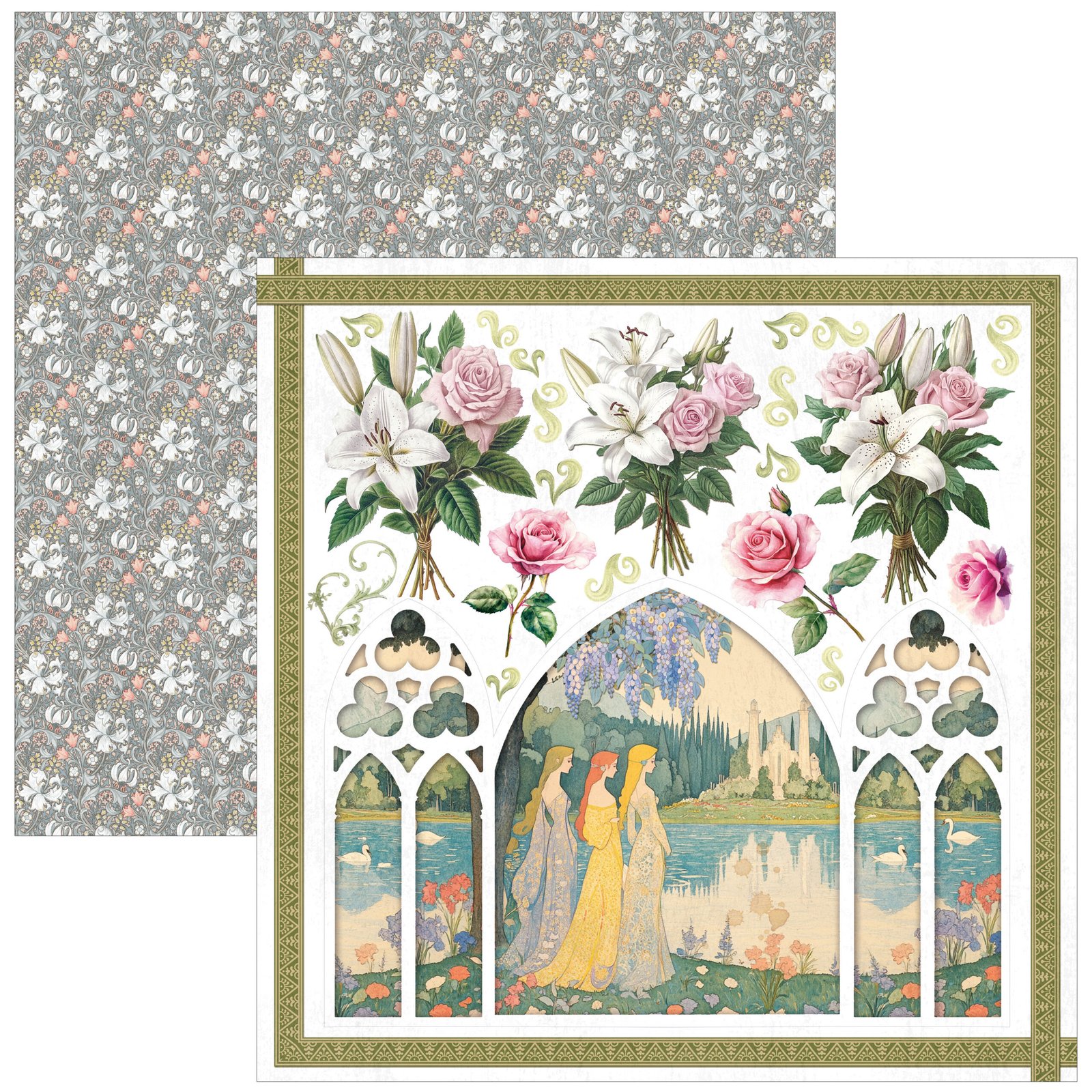 Courtly Love Patterns Pad 12"x12" 8/Pkg - Image 5