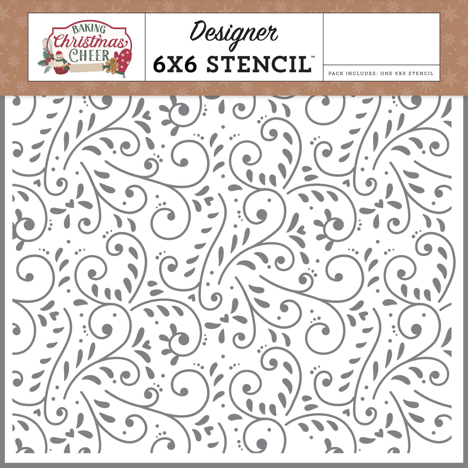 Baking Christmas Cheer Decorative Icing Stencil