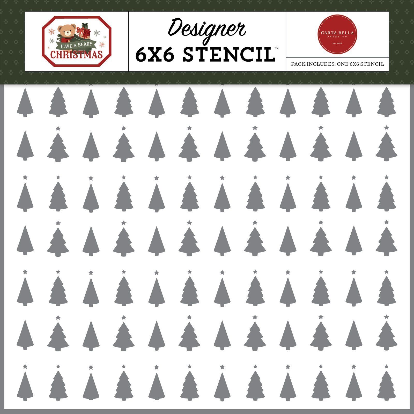 Have A Beary Christmas Trim The Trees Stencil