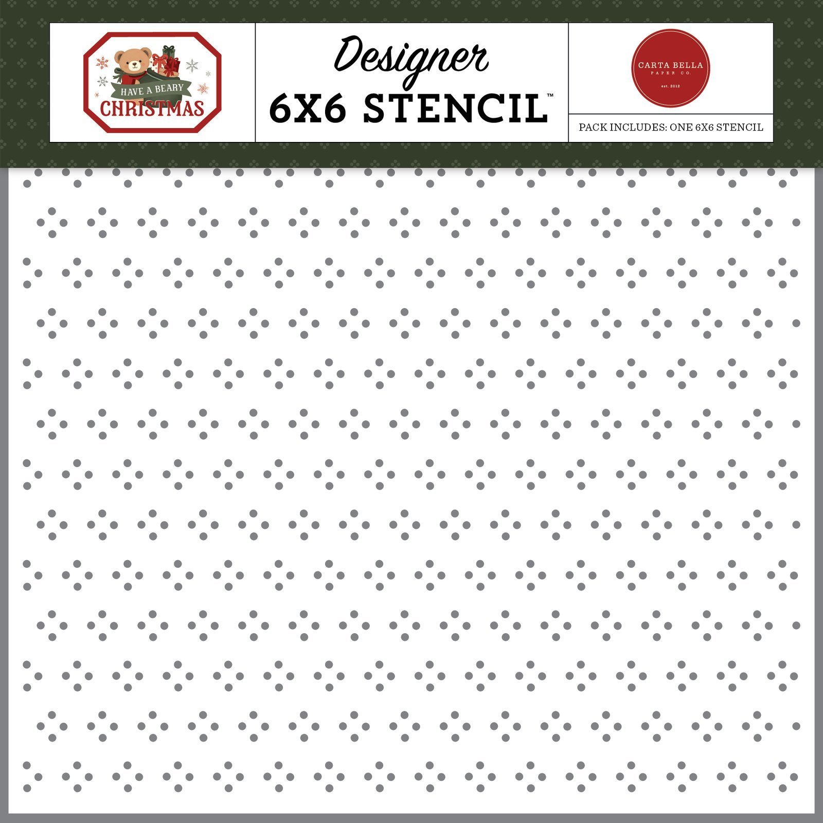 Have A Beary Christmas Dashing Dots Stencil