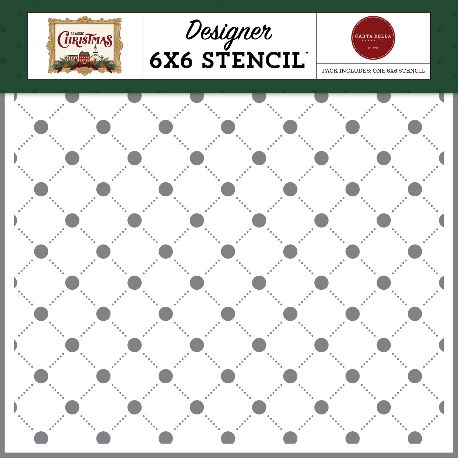 Classic Christmas Holiday Lattice Stencil