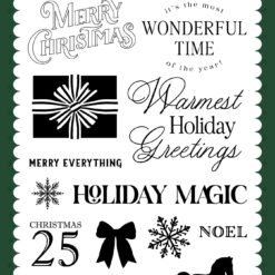 Classic Christmas Warmest Holiday Greetings Stamp Set